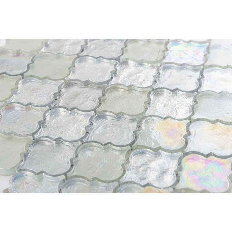Grandio 2-in. Arabesque Polished Iridescent Glass Wall & Floor Mosaic Tile, Utopia