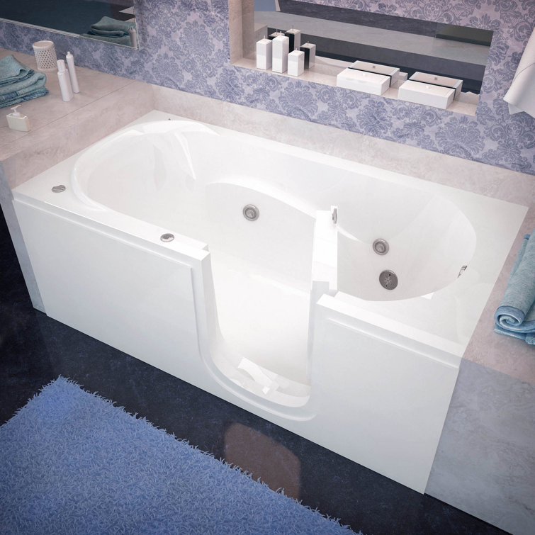 Stream 59.6'' x 30'' Walk-in Whirlpool Acrylic Bathtub