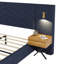 Très grand lit plateforme en velours avec tête de lit à oreilles - Structure tapissier bleu royal moderne (aucun sommier requis)-2059055406