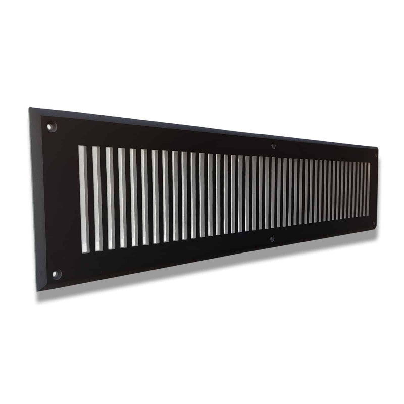 Retour mural en fonte d'aluminium, 24" L x 3" W x 0.6" H, Noir