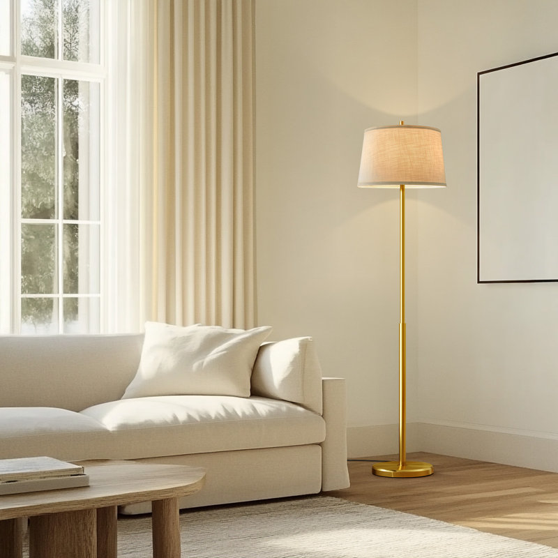 Lampe sur pied 61 "dorée moderne pour le salon, la chambre à coucher, le bureau et la salle à manger (ampoule non incluse)