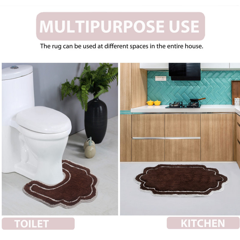 Dobrinka Bath Rug, Brown, 21" W x 54" L