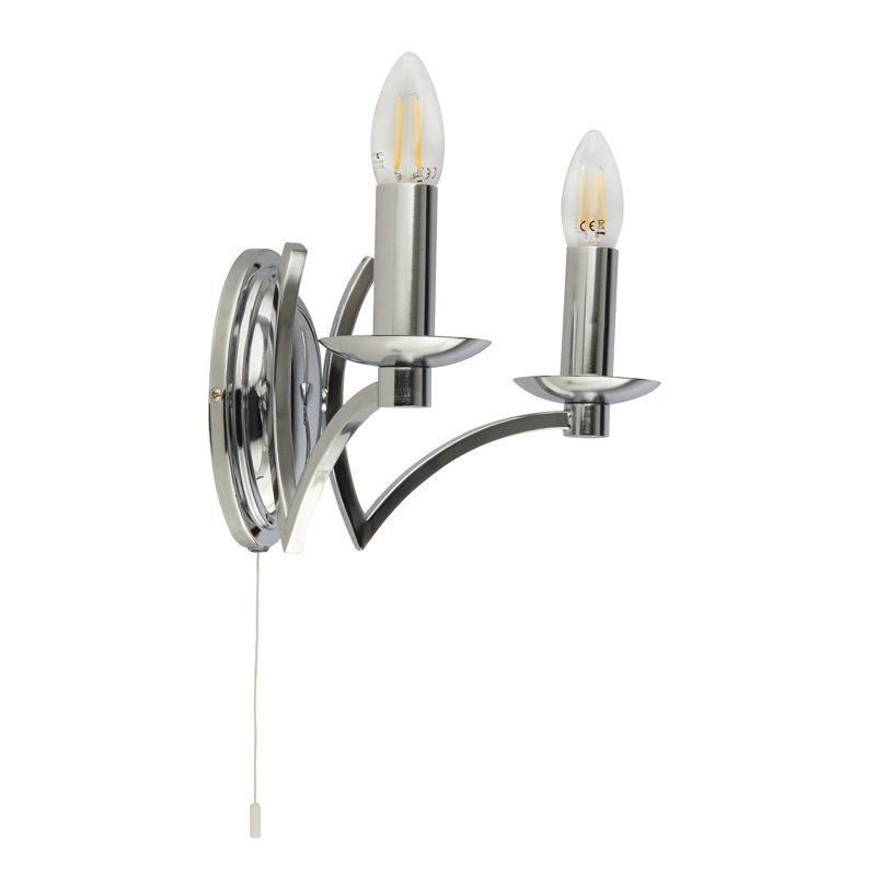 Roldan Candle Wall Light, Chrome
