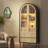 73 Inch Tall Arched Storage Cabinet With Doors Arched Pantry Led Lighted Display Cabinet Bookshelf