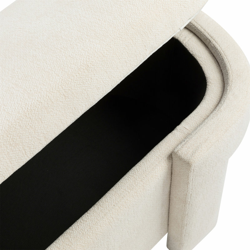 Large Versatile Storage Ottoman Bench: Spacious, Beige