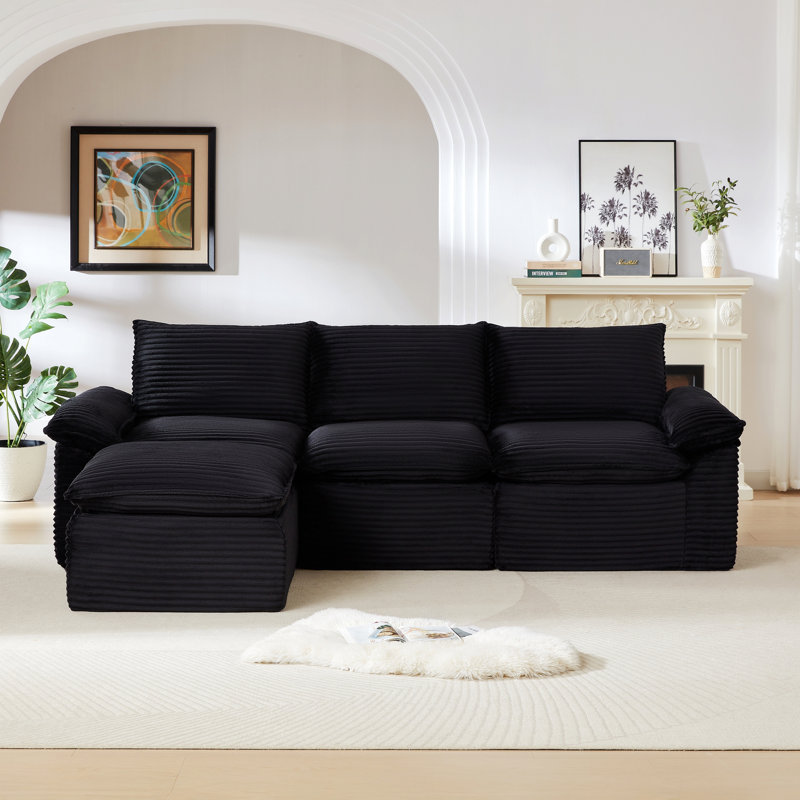 Canapé moderne pour salon, appartement et bureau, Black