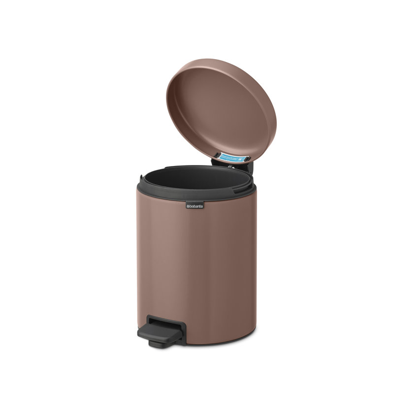 Brabantia NewIcon Step On Trash Can, 1.3 Gallon (5 Liter), Satin Taupe