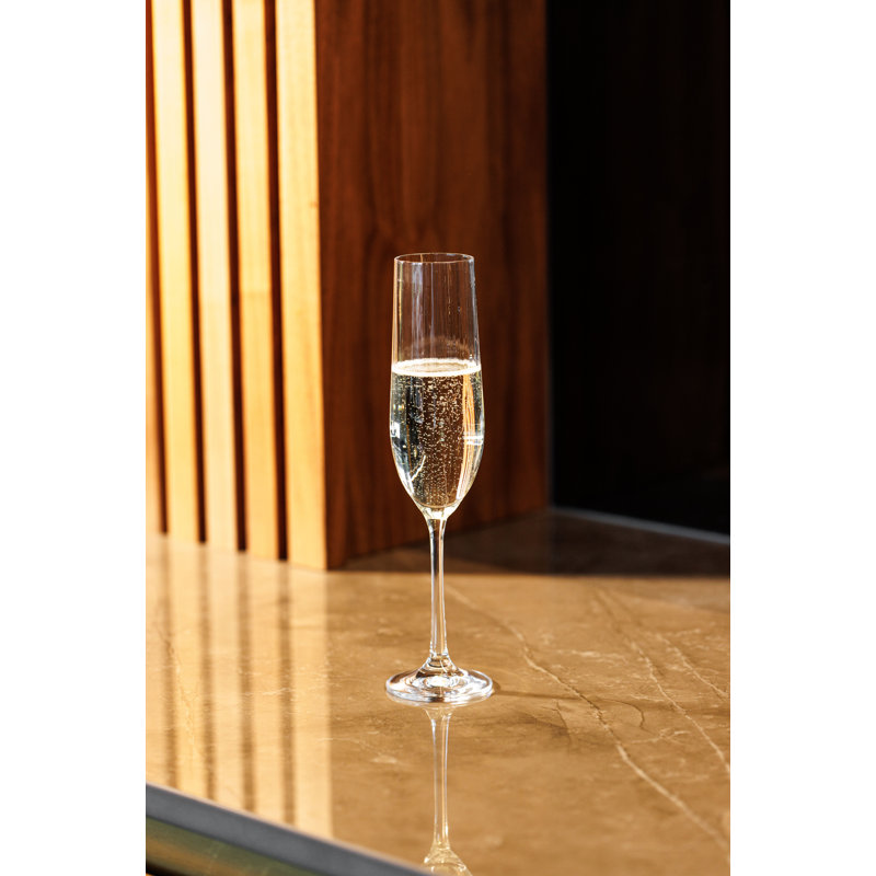 Mikasa Treviso Crystal Champagne Flute Glasses, 190ml