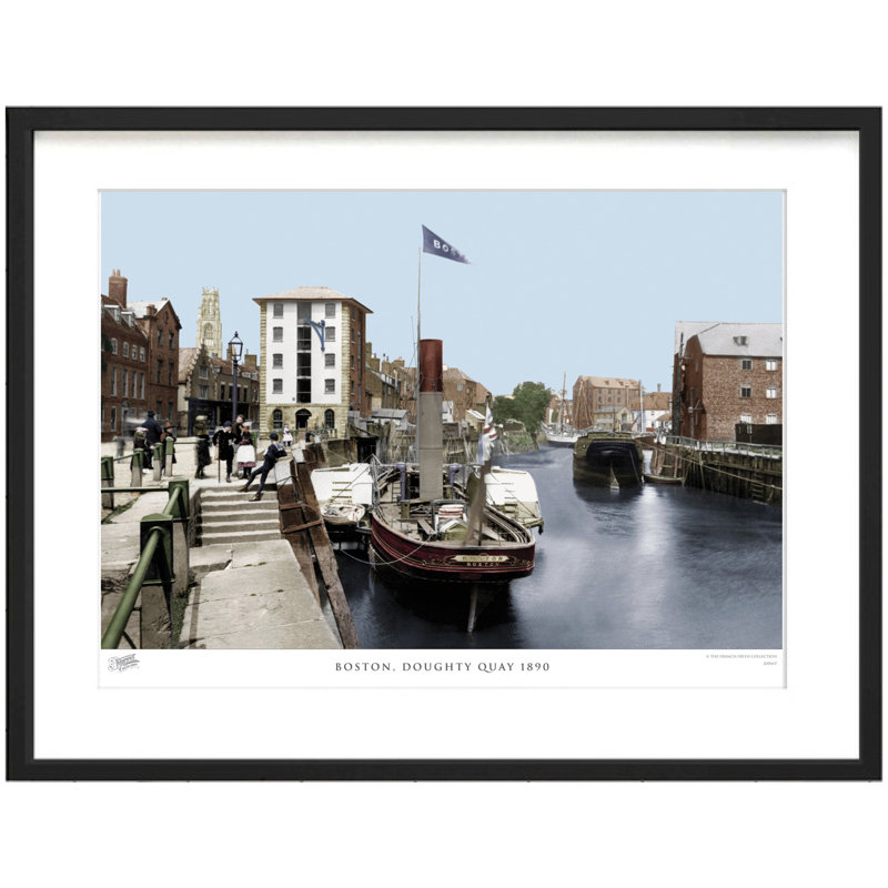 Boston, Doughty Quay 1890 - Single Picture Frame Print, 43.5cm H x 53.4cm W x 2.3cm D