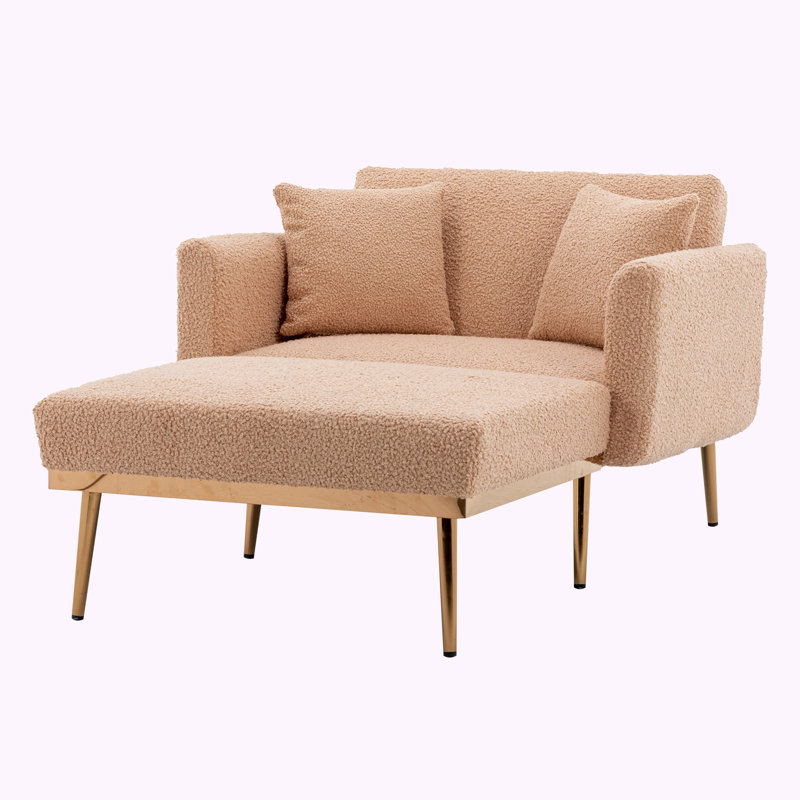 Gottman Upholstered Accent Chair, Teddy Fabric Light Pink