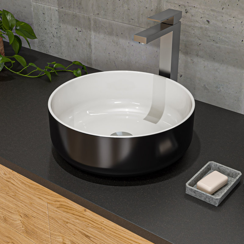 Alfi Brand Circular Bathroom Sink, Black