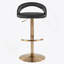 Tabouret de bar réglable en métal doré et similicuir noir avec repose-pieds arrondi en T - ensemble de 2-1519871658-1519871654
