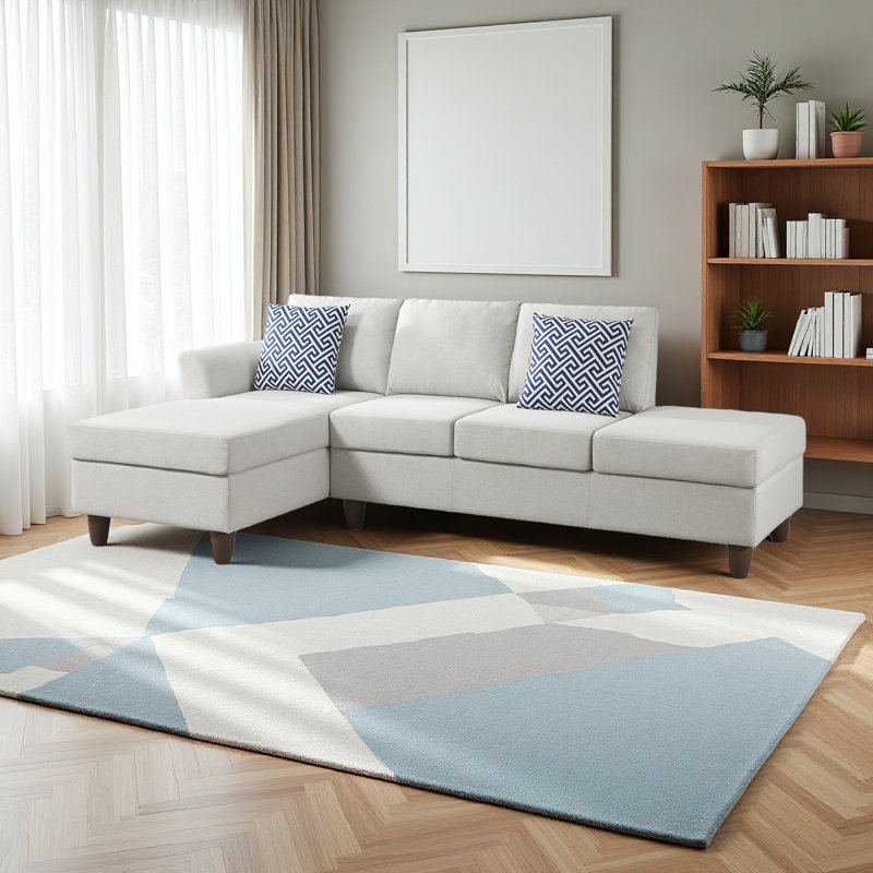 Unités de rangement cachées et coussins décoratifs assortis pour les maisons modernes, Beige
