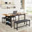 Home Office Set Collapsible Desk And Bench Set Extension Gaming Writing Desk Computer 63 Inch Long Simple Desk Large Executive Work Study Desk  For Small Spaces