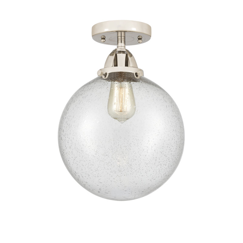 Plafonnier semi-encastré en verre DEL d'Alphonsa, Non, Nickel poli, DEL