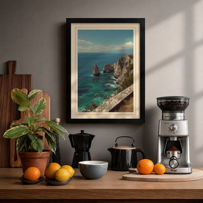 Cliff and Sea Coastal - Framed Print
