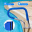 Heavy-Duty Pool Handrail for Inground Swimming Pools, 32" x 23" Stair Safety Rail, 304 Stainless Steel, Rustproof, Blue Grip Cover, 385 lbs Load, Easy Installation