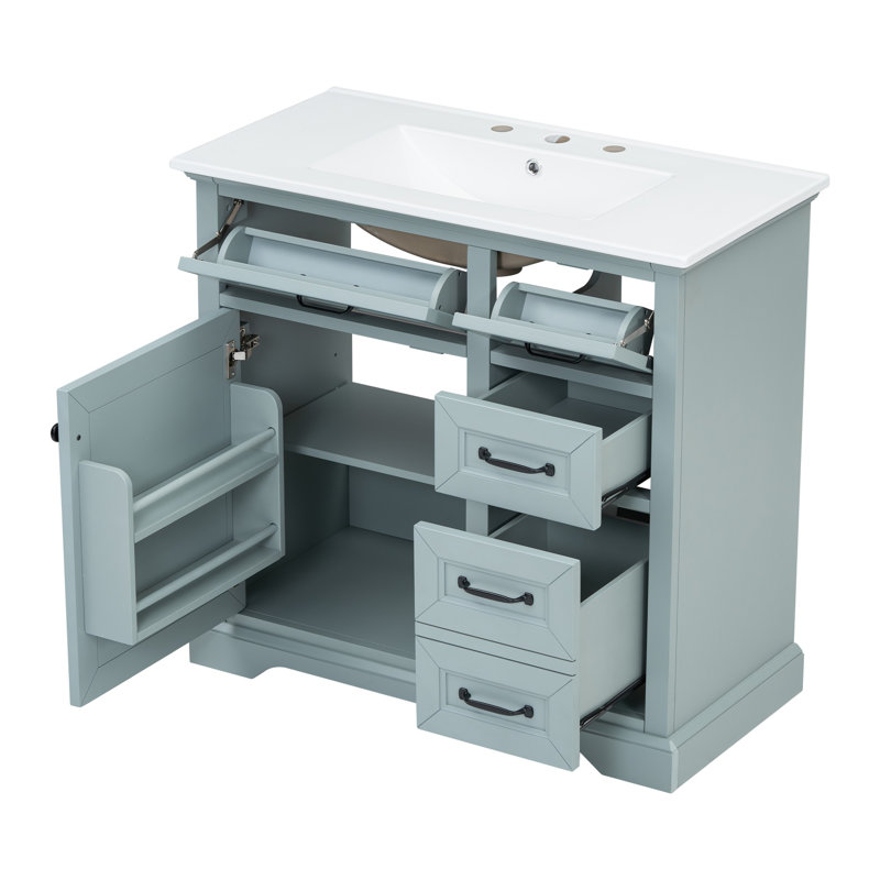 Meuble-lavabo 36 po avec lavabo, Gris