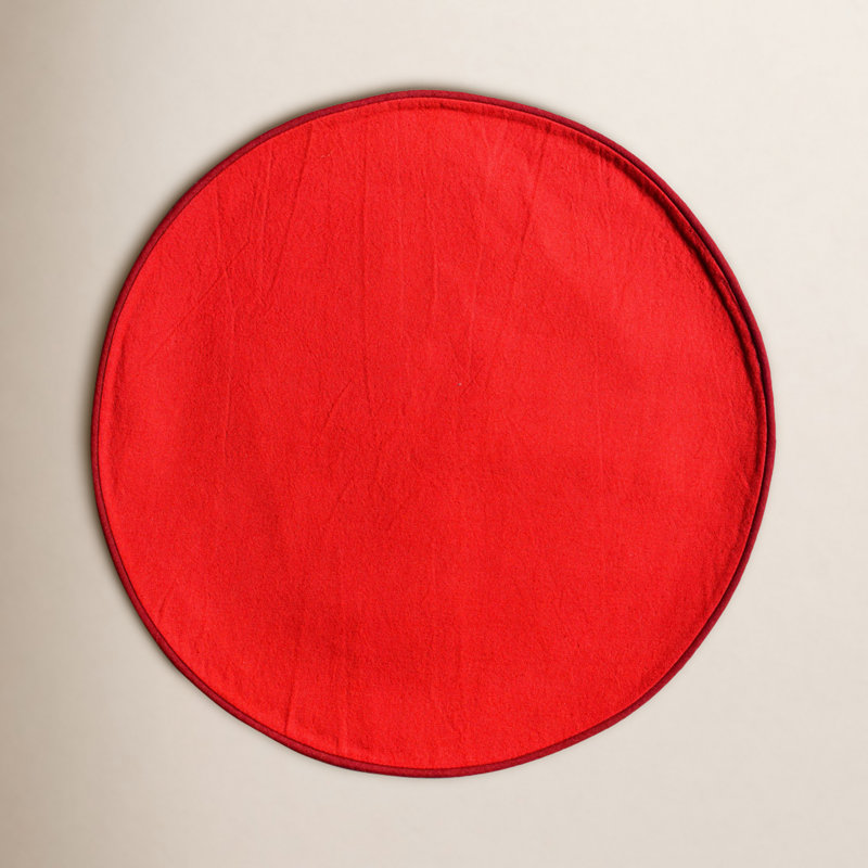 Ensemble de 4 napperons ronds Blush and Pine, Rouge
