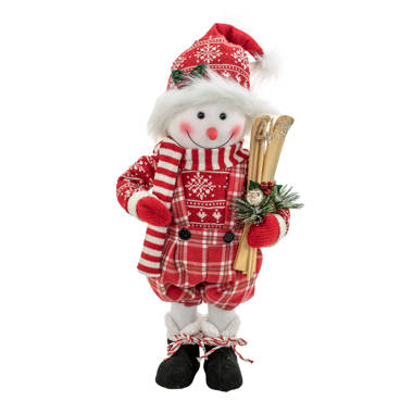 Plush Red & White Top Hat Snowman Decor – Traditions