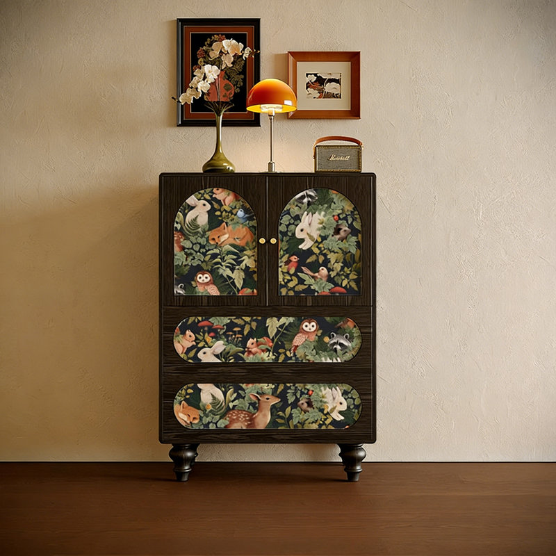 Armoire de rangement en bois massif de style français