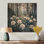 Pivoines dans la forêt alpine II - Art mural en bois pivoines - sur bois de pin naturel