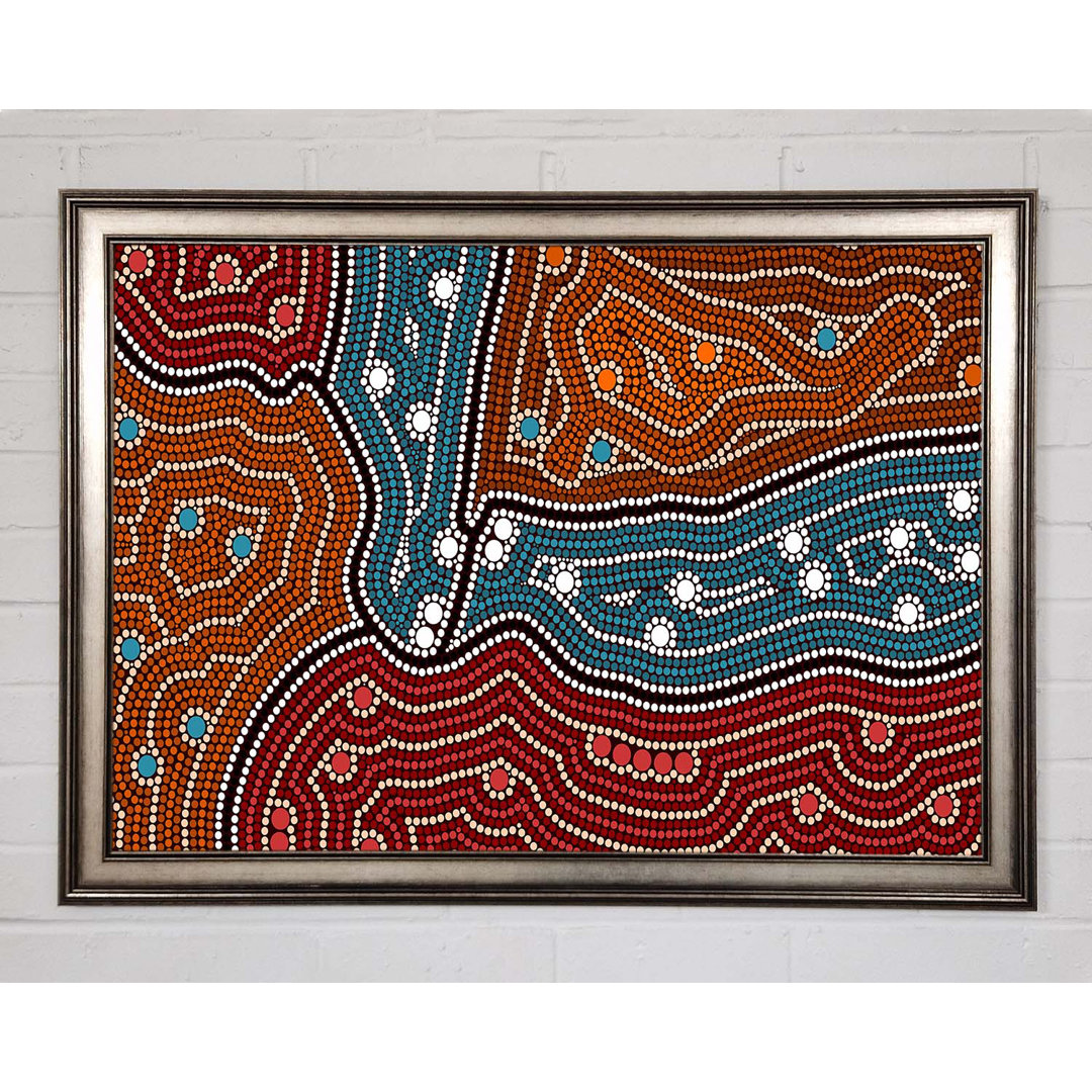 Gerahmtes Leinwandbild Aboriginal Pattern 4