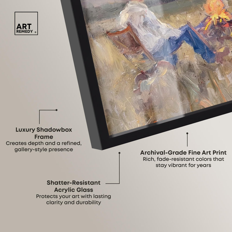 «High Plains Camp Shadowbox», art mural occidental par Art Remedy, H 17 po x l 21 po, Noir