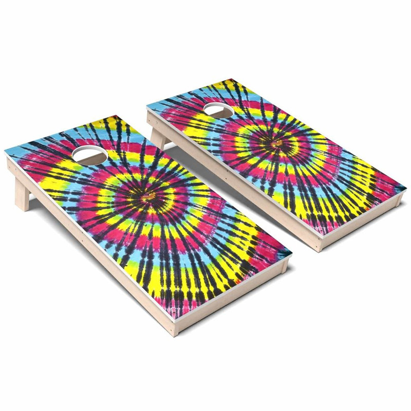 Ensemble de planches de cornhole Tie Dye, AUCUN accessoire