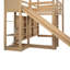 Lit mezzanine en bois avec glissade, tablettes de rangement et rampe d'escalade