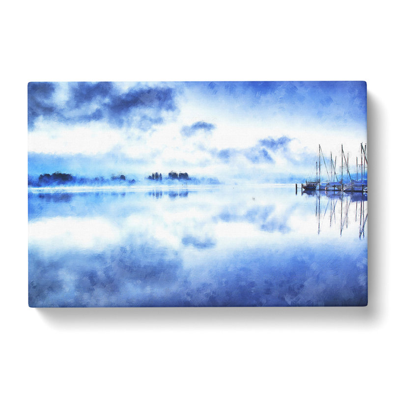 Boats Upon Lake Constance Painting - Wrapped Canvas, 30cm H x 45cm W x 4cm D