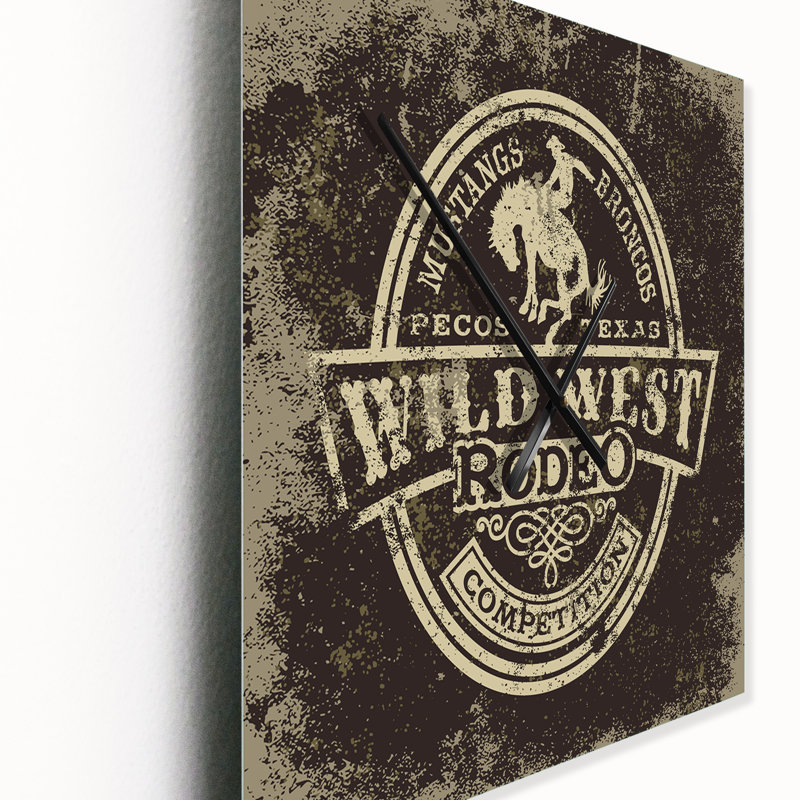 Wild West Rodeo - Horloge murale moderne, Grand