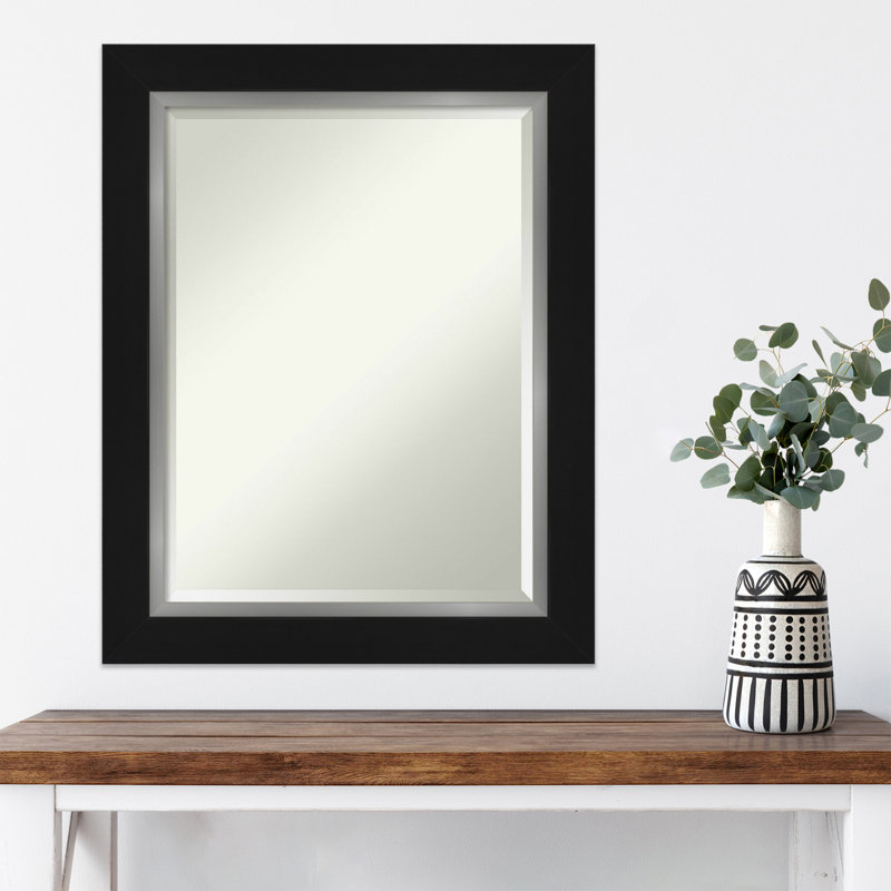 Miroir d'appoint mural Ahraya, Noir, 29,5 po x 23,5 po