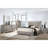 Taupe Transitional Bed For Eastern King Size, Led - Ornamental Headboard, Metal And Engineered Wood Bedframe With Vertical Handles Dull Finish Contemporary Built In On Finished Of Wood, Ideal Bedroom-963706168-963706172