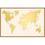 Gold Leaf World Map Print
