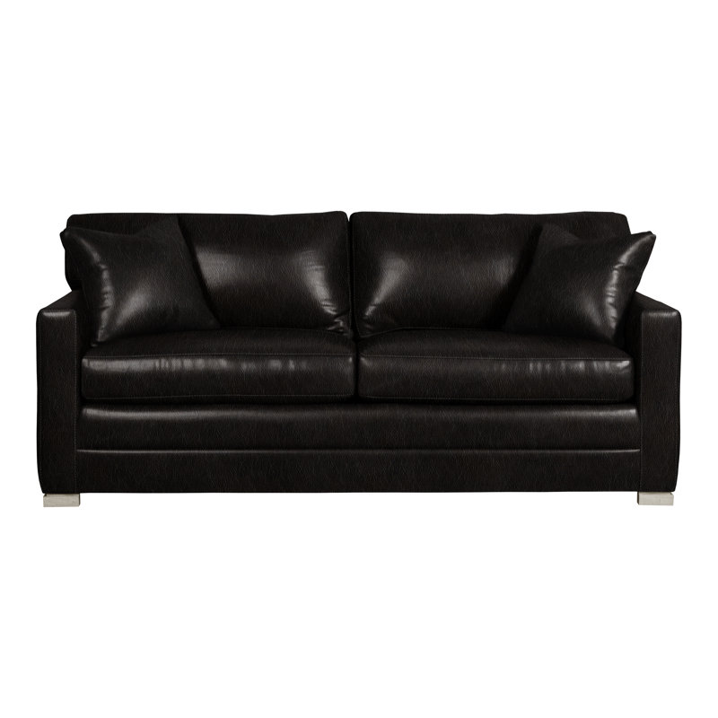 Canapé-lit Hillcrest, Wrenn, Cuir véritable encre Ziggy