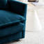 Canapé modulaire rembourré en chenille bleu avec éponge et 2 repose-pieds confortables