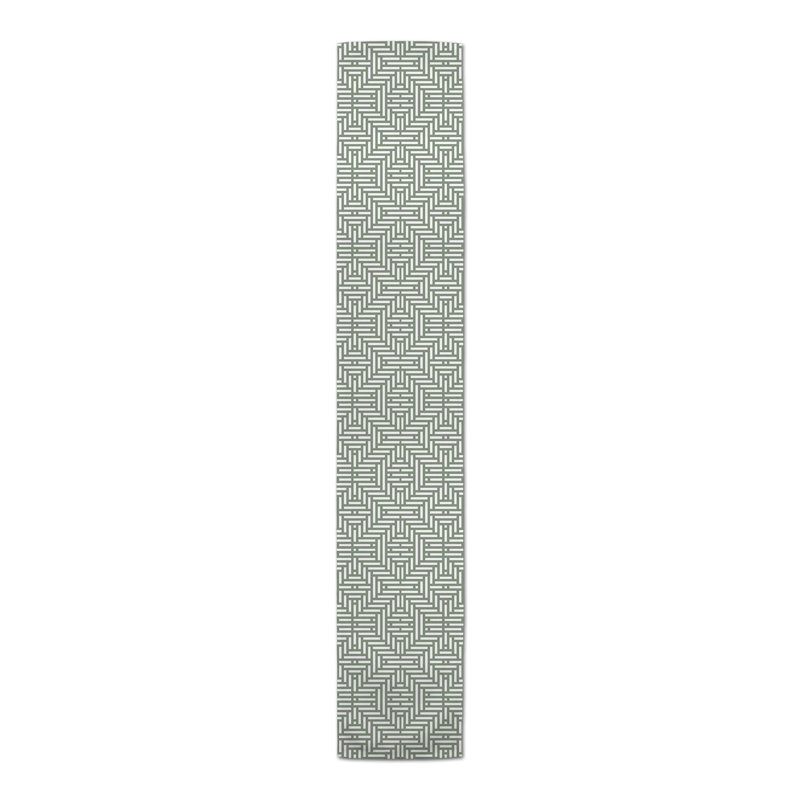 Bromell Rectangle Geometric Polyester Table Runner, 16" D x 72" L, Green