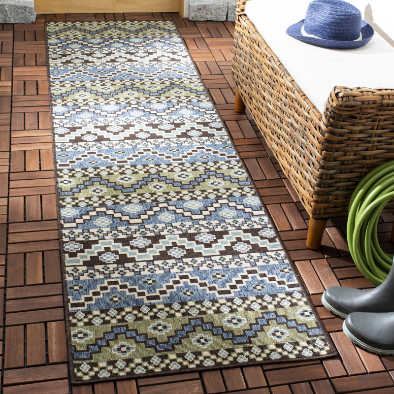 Tapis intérieur / extérieur Northpoint Southwestern, Tapis de couloir 2 pi 3 po x 8 pi