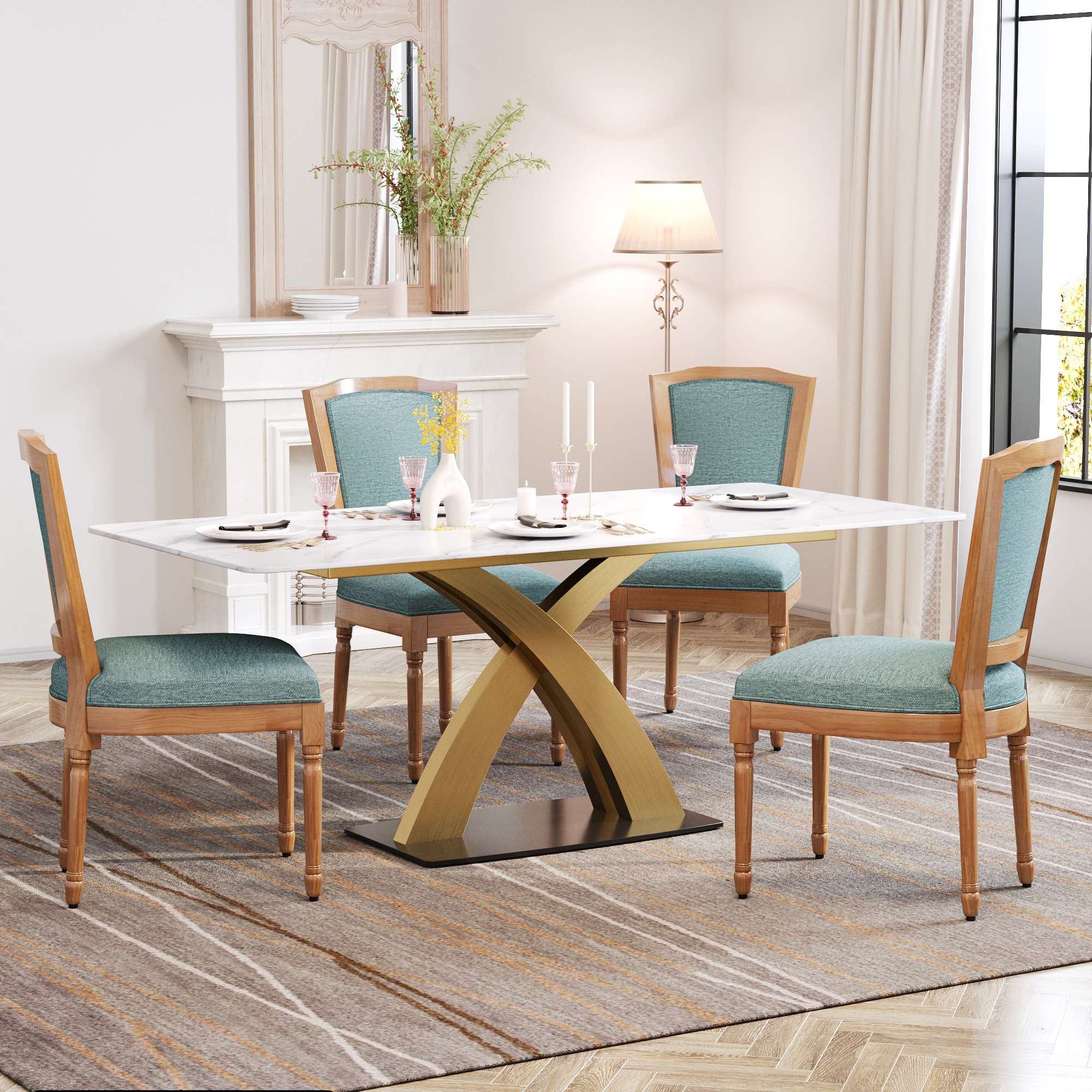 Everly Quinn 5 Piece Pedestal Dining Set Wayfair
