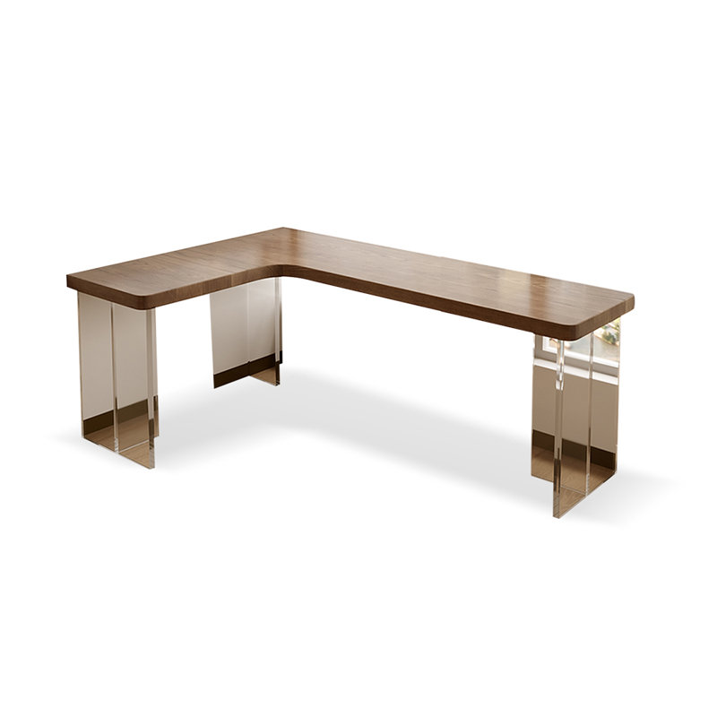 Bureau d'angle en bois massif, H 29,53 po x l 62,99 po x P 47,24 po, Retour à gauche