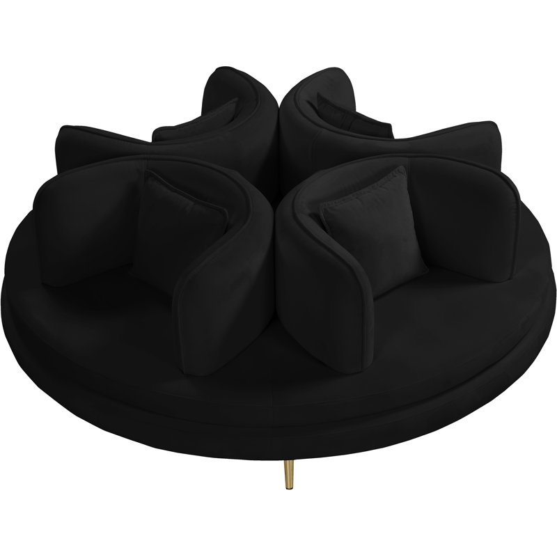 Canapé 72 po, Velours noir