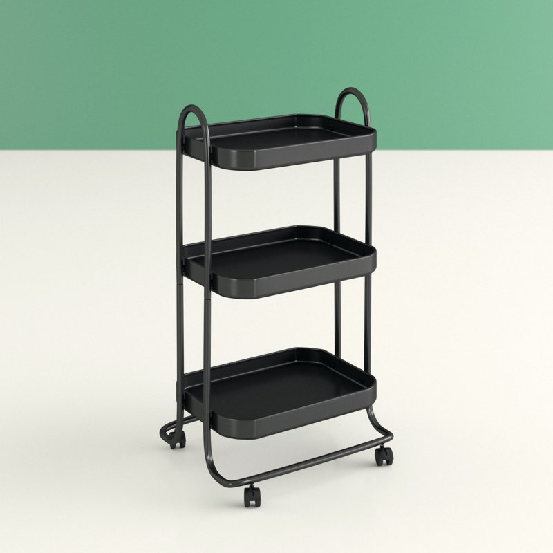 Pasha Metal Kitchen Cart, Black