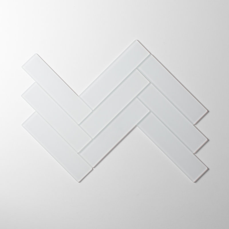 2in.x8in. Glass Subway Tile, Soft Ivory Matte