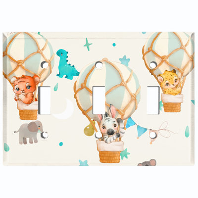 Animals 3 - Gang Toggle Light Switch Standard Wall Plate