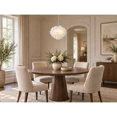 1-Light Chandelier With A White Acrylic Shade
