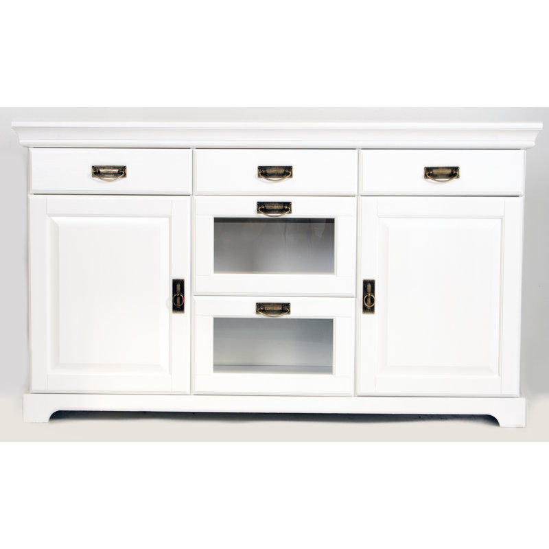 Manwaring 145.3cm Solid Wood Sideboard, White