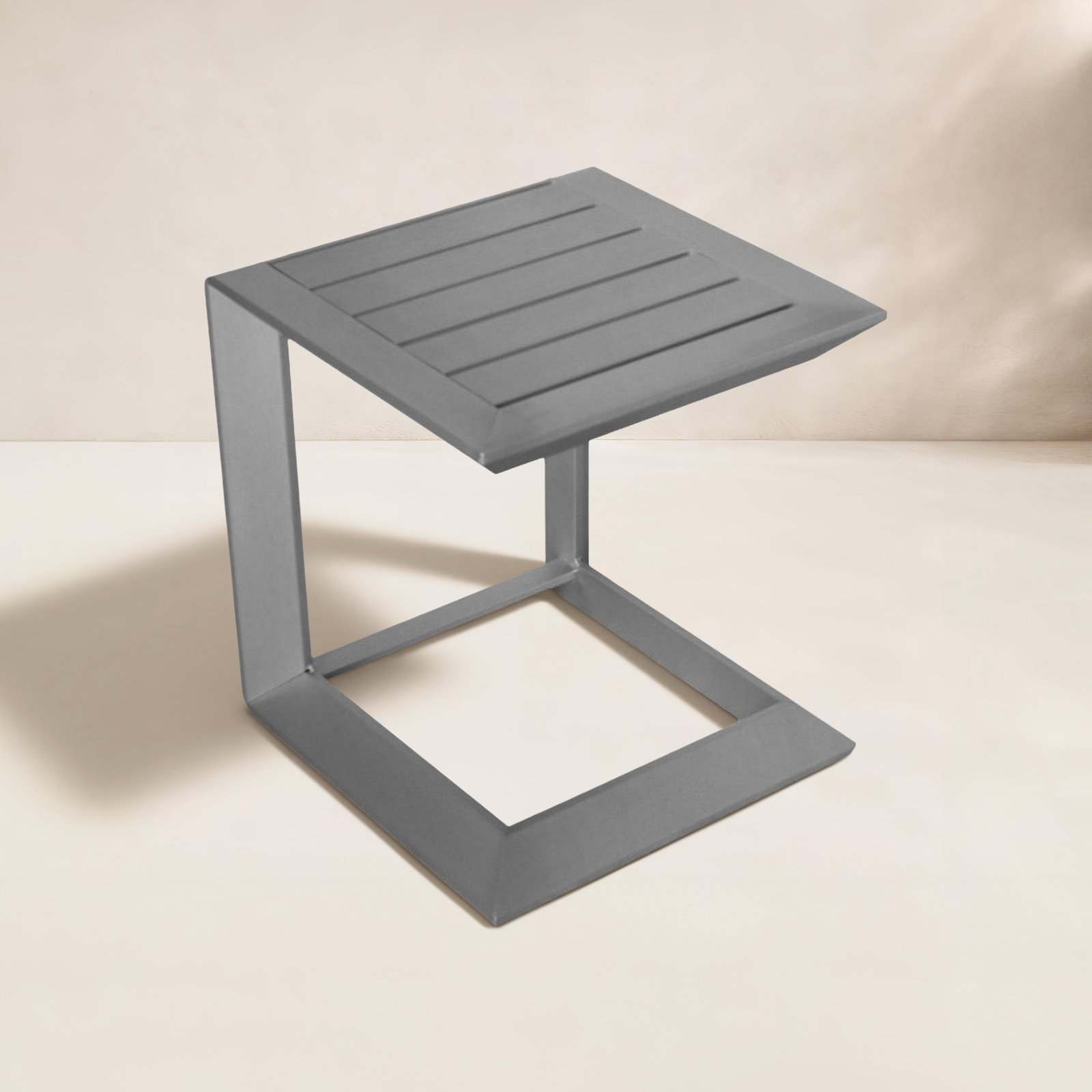 Harleen 16" Patio Side Table, 17" H x 16" W x 16" D, Silver