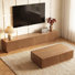 Ensemble de salon 2 pièces Mid-Century moderne avec table basse à plateau relevable et l 86,6 po Meuble télé noyer