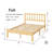 Solid Wood Bed Frame with Wavy Headboard, No Box Spring Needed, Bamboo&Metal-126376343-108620992
